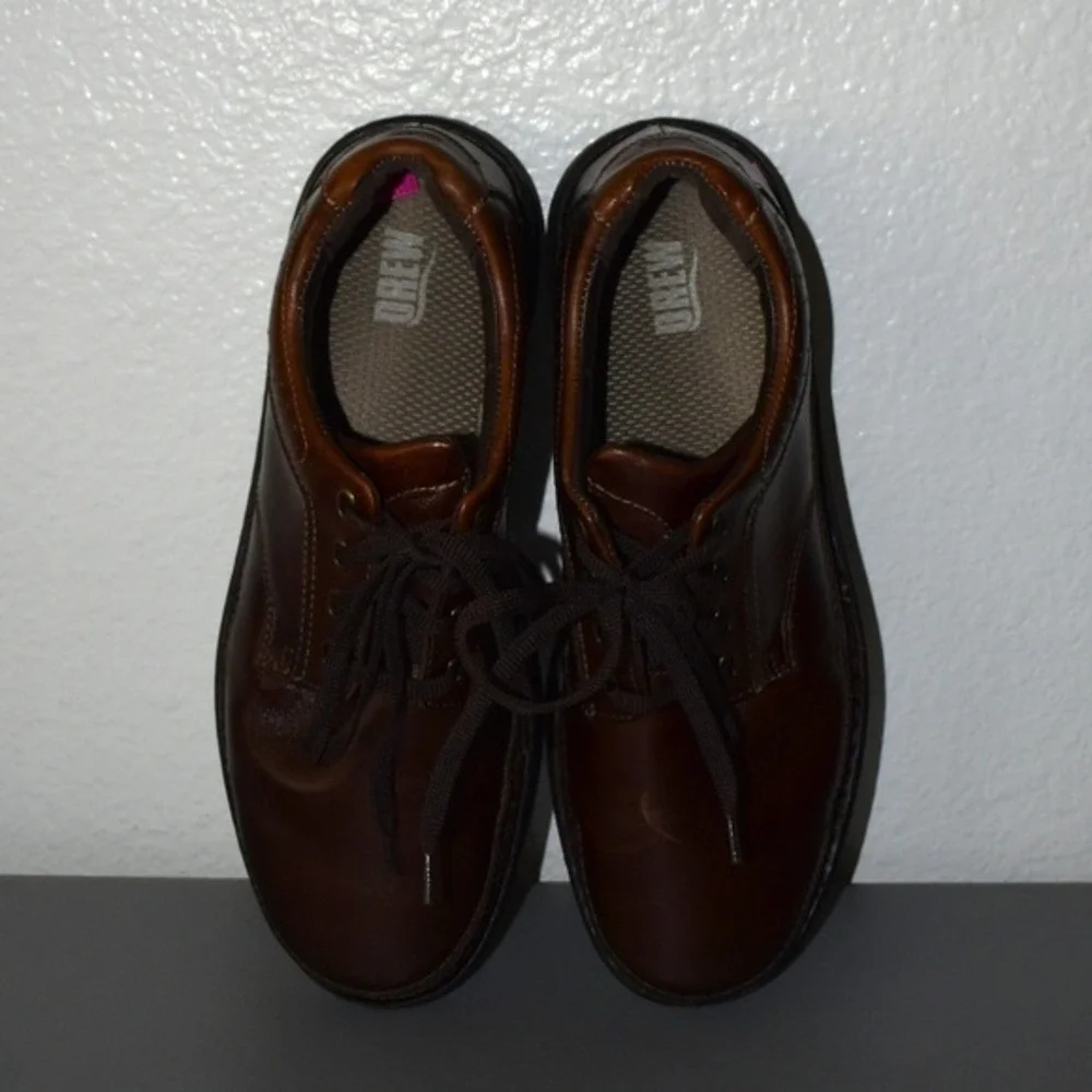 Drew Toledo Oxford Shoes Mens Brown Leather Lace Up‎ Comfort Orthopedic